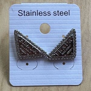 Triangle silver earrings nwot